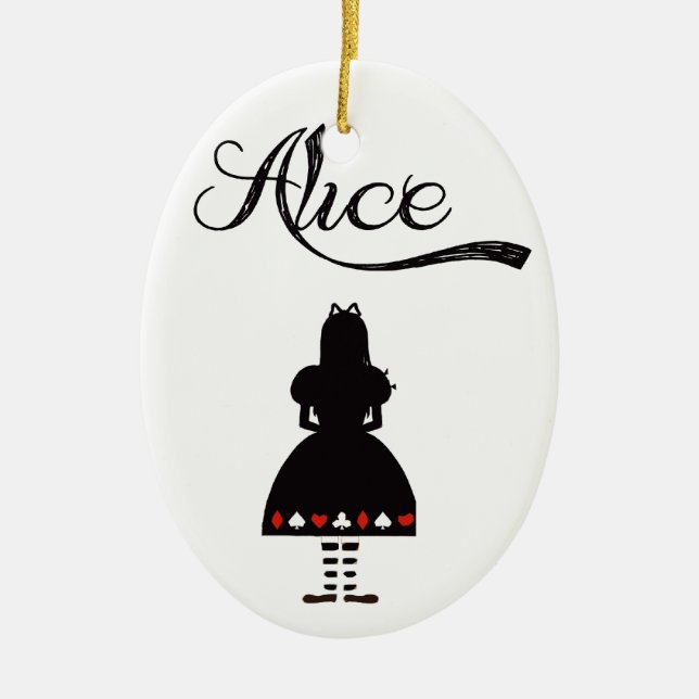 Alice In Wonderland Ceramic Tree Decoration (Front)