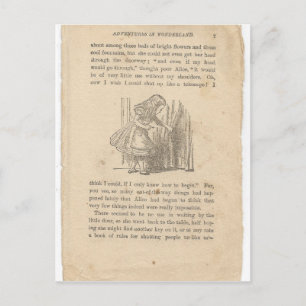Alice In Wonderland, Chapter One, Down the Rabbit Postcard