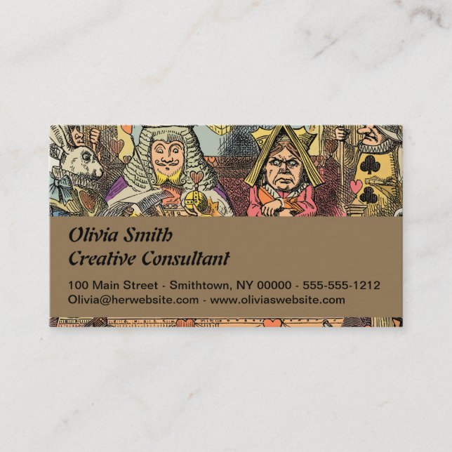 Alice in Wonderland Cheshire Cat Characters Business Card (Front)