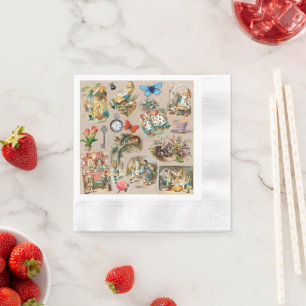Alice in Wonderland Cheshire Cat Characters Napkin