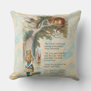 Alice in Wonderland Cheshire Cat Mad Cushion