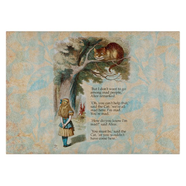 Alice in Wonderland Cheshire Cat Mad  Cutting Board (Front)