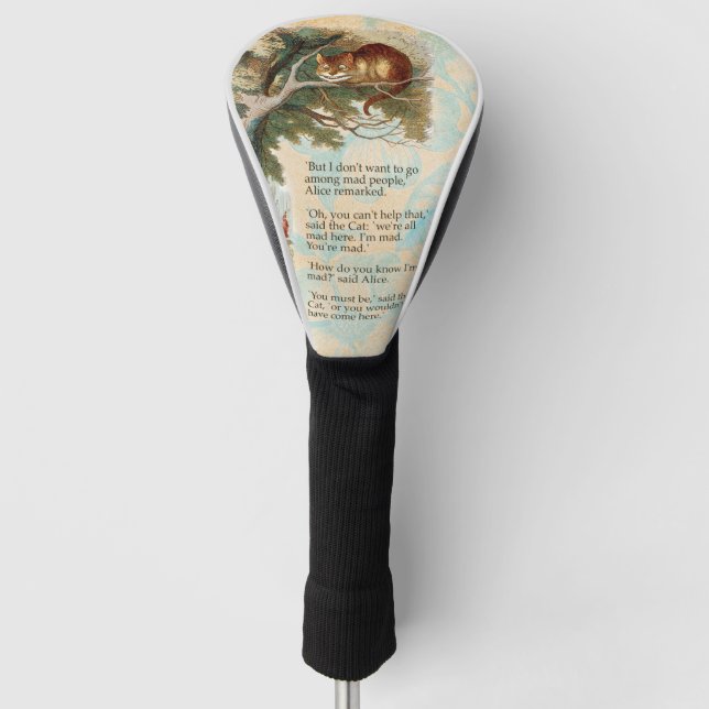 Alice in Wonderland Cheshire Cat Mad  Golf Head Cover (Front)