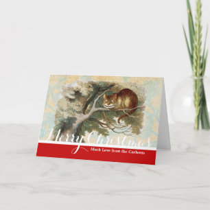 Alice in Wonderland Cheshire Cat Mad  Holiday Card