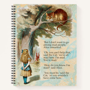 Alice in Wonderland Cheshire Cat Mad Notebook