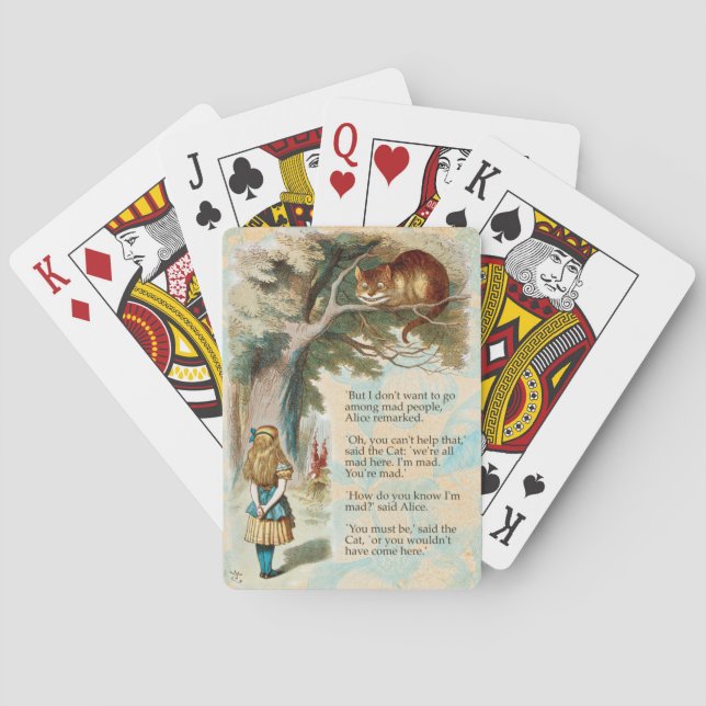 Alice in Wonderland Cheshire Cat Mad  Playing Cards (Back)