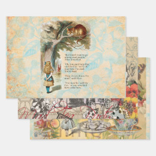 Alice in Wonderland Cheshire Cat Mad Wrapping Paper Sheet