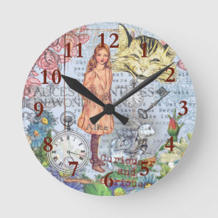 Alice in Wonderland Cheshire Cat Round Clock