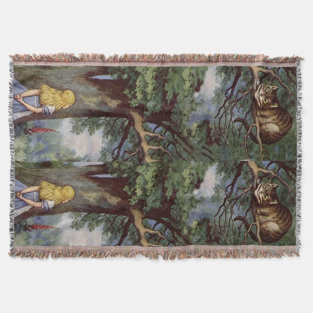 Alice in Wonderland Cheshire Cat Throw Blanket (Front)