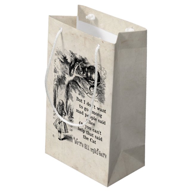 Alice in Wonderland; Cheshire Cat with Alice Small Gift Bag (Back Angled)
