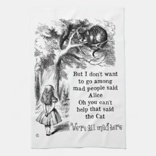Alice in Wonderland; Cheshire Cat with Alice Tea Towel