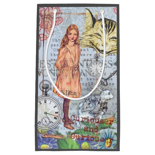 Alice in Wonderland Classic Cheshire Rabbit Alice Small Gift Bag (Front)