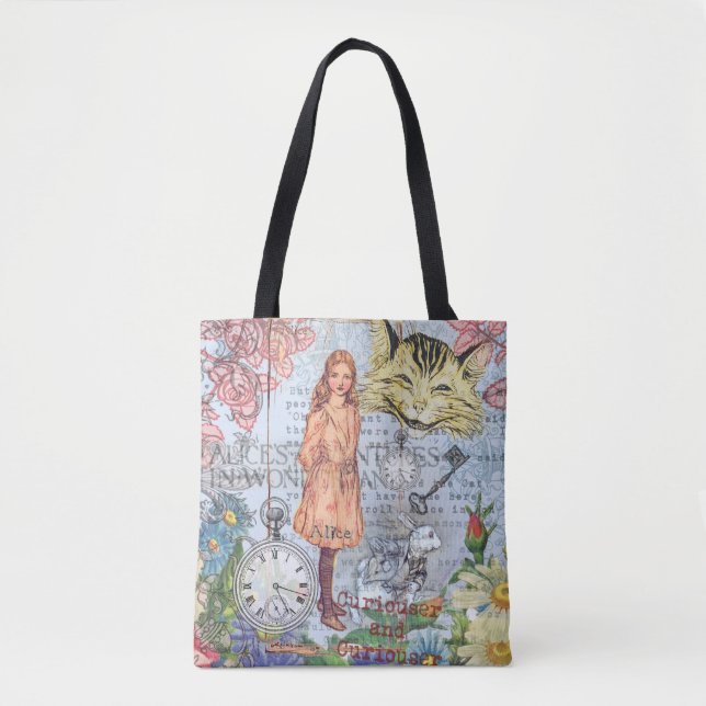 Alice in Wonderland Classic Cheshire Rabbit Alice Tote Bag (Front)