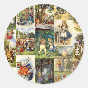 alice in wonderland classic round sticker