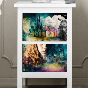 Alice in Wonderland Clock and City Skyline Tissue Paper