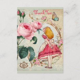 Alice in Wonderland Collage Thank You Baby Shower Card