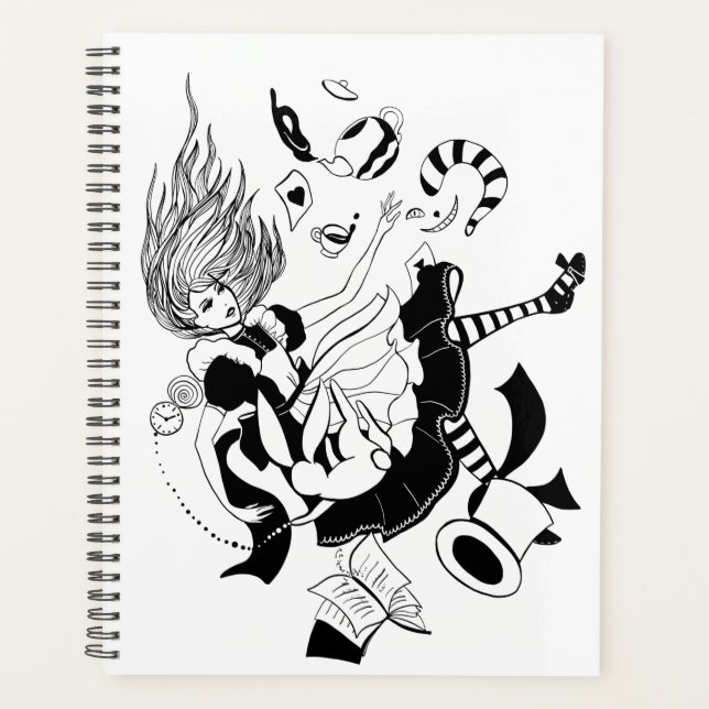 Alice in Wonderland. cool graphic illustration Planner (Front)