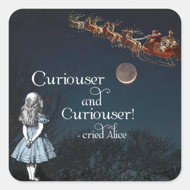 Alice in Wonderland Curiouser Christmas Stickers (Front)