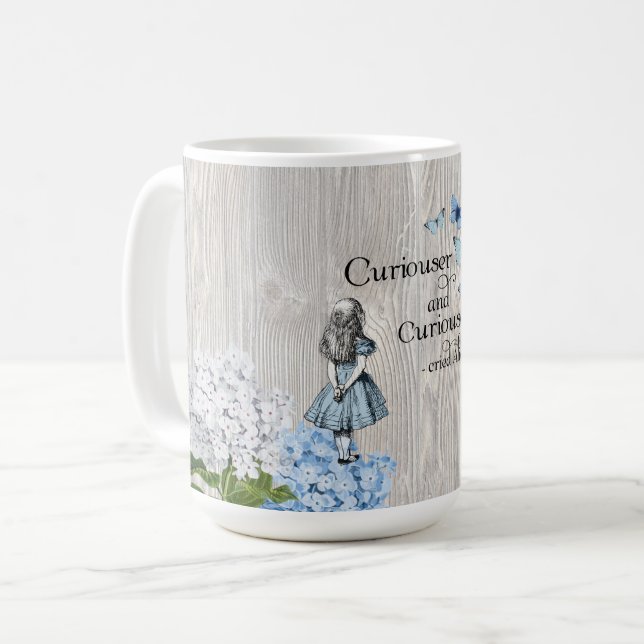 Alice in Wonderland Curiouser Floral Mug (Front Left)