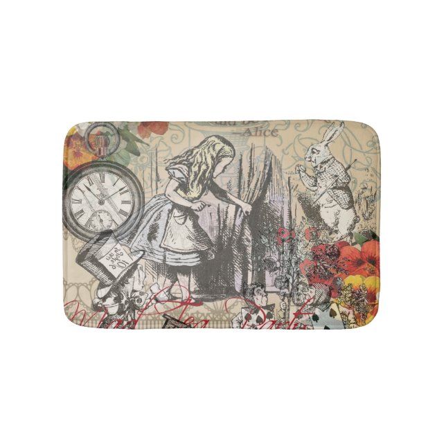 Alice in Wonderland Curtain Classic Art Bath Mat (Front)