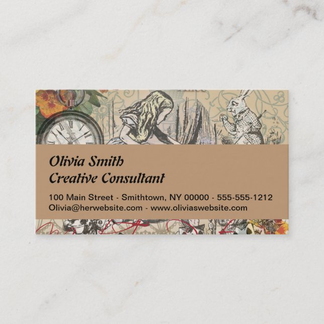 Alice in Wonderland Curtain Classic Art Business Card (Front)