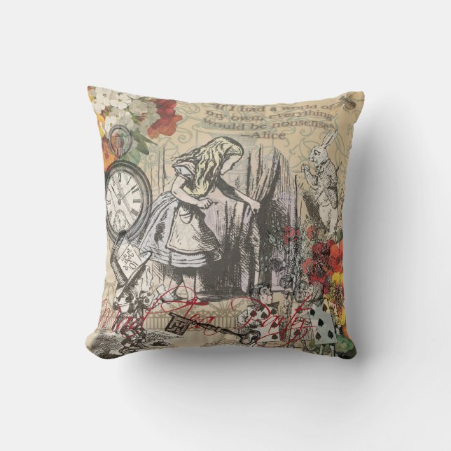 Alice in Wonderland Curtain Classic Art Cushion (Front)