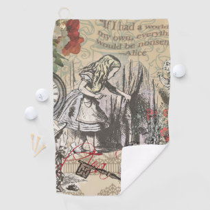Alice in Wonderland Curtain Classic Art Golf Towel