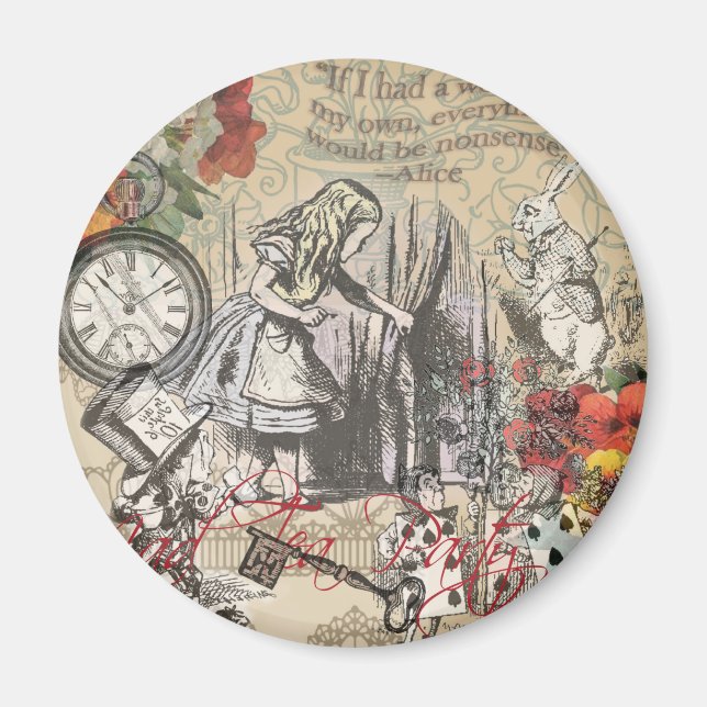 Alice in Wonderland Curtain Classic Art Magnet (Front)