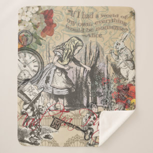 Alice in Wonderland Curtain Classic Art Sherpa Blanket