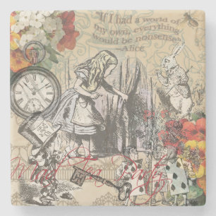 Alice in Wonderland Curtain Classic Art Stone Coaster