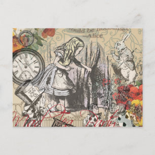 Alice in Wonderland Curtain Nonsense Postcard