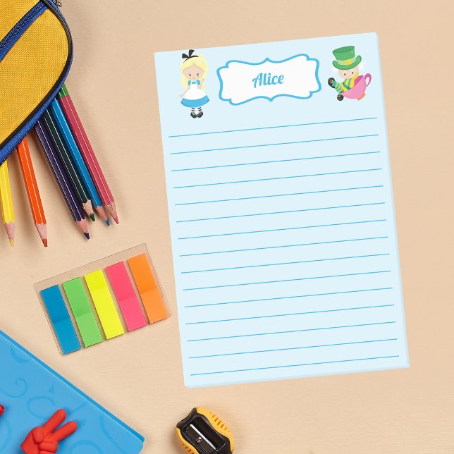 Alice in Wonderland Cute Kids Personalised Post-it Notes (Creator Uploaded)