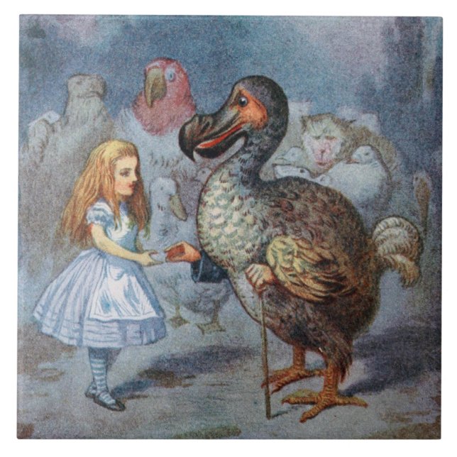 Alice in Wonderland Dodo Art Tile or Trivet (Front)