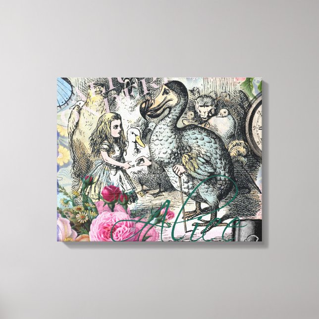 Alice in Wonderland Dodo Classic Tenniel Art Canvas Print (Front)