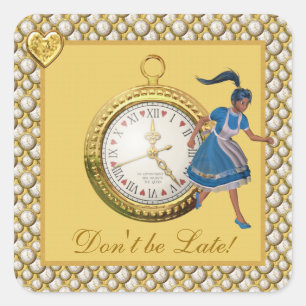 Alice in Wonderland Don't be Late Stickers