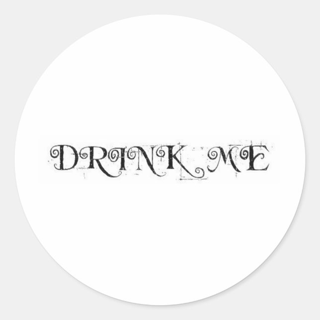 Alice in Wonderland: Drink Me Classic Round Sticker (Front)