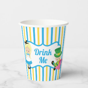 Alice in Wonderland Drink Me Cute Kids Tea Party Paper Cups