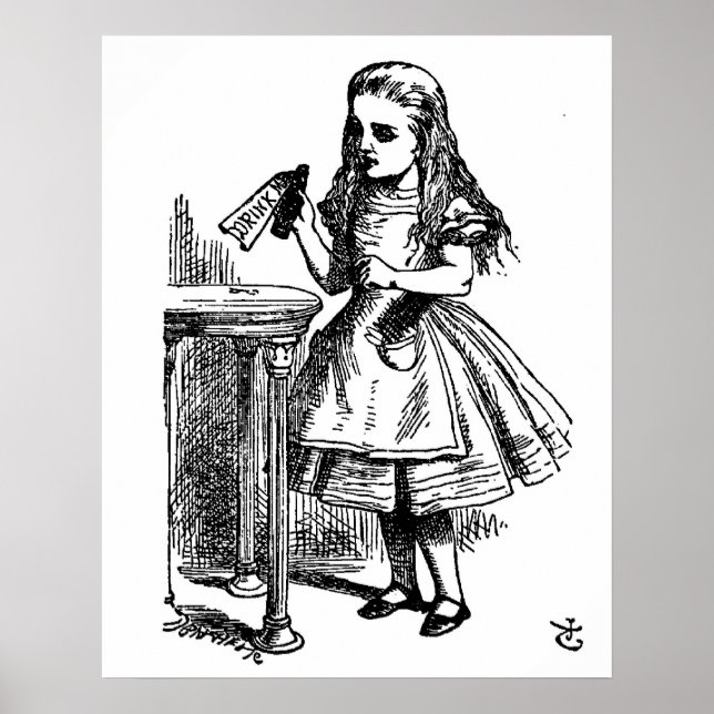Alice in Wonderland Drink Me Large Canvas Poster (Front)