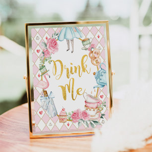 Alice in Wonderland DRINK ME Party Sign