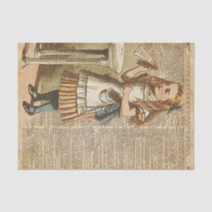 Alice In Wonderland Drink Me Vintage Book Page Art Tissue Paper