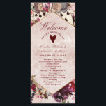Alice in Wonderland Elegant Wedding Ceremony Programme<br><div class="desc">Alice in Wonderland Elegant Vintage Floral Design in Blush Pink,  Red,  Rose,  and Purple. With Classic Typography Script Fonts,  and Elegant Gold foil Frame featuring the Cards painting the roses red Hexagon Frame - Wedding Ceremony Program!

 ~ Check my shop to see the entire wedding suite for this design!</div>