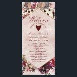 Alice in Wonderland Elegant Wedding Ceremony Programme<br><div class="desc">Alice in Wonderland Elegant Vintage Floral Design in Blush Pink,  Red,  Rose,  and Purple. With Classic Typography Script Fonts,  and Elegant Gold foil Frame featuring the Cards painting the roses red Hexagon Frame - Wedding Ceremony Program!

 ~ Check my shop to see the entire wedding suite for this design!</div>