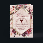 Alice in Wonderland Elegant Wedding Ceremony Programme<br><div class="desc">Alice in Wonderland Elegant Vintage Floral Design in Blush Pink,  Red,  Rose,  and Purple. With Classic Typography Script Fonts,  and Elegant Gold foil Frame featuring the Cards painting the roses red - Wedding Ceremony Folded Program!

 ~ Check my shop to see the entire wedding suite for this design!</div>