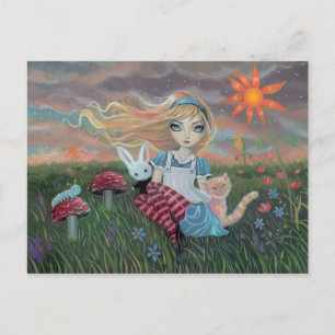 Alice in wonderland Fantasy Art Postcard