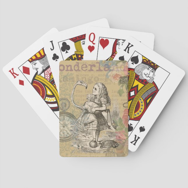 Alice in Wonderland Flamingo Classic Playing Cards (Back)