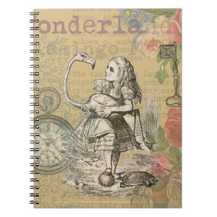 Alice in Wonderland Flamingo Classic Spiral Notebook
