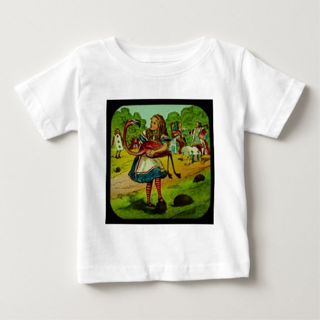 Alice in Wonderland Flamingo Croquet Baby T-Shirt (Front)