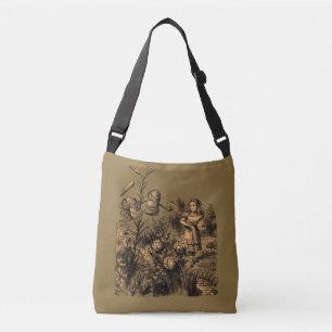 Alice in Wonderland & Flowers Crossbody Bag