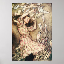 Alice in Wonderland Flying Cards Poster