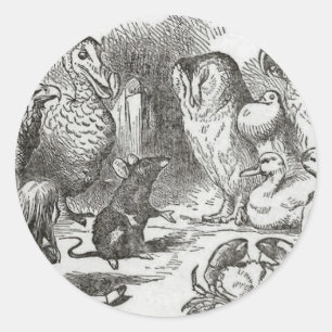 Alice in Wonderland Gather Round Classic Round Sticker